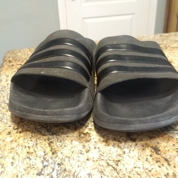 Adidas Adilette Shower Slide 3-Stripes Core Black Slip On Sandals GZ3772 Size 14 - Picture 8 of 9